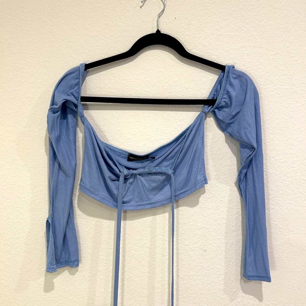Blue PLT crop top NWOT